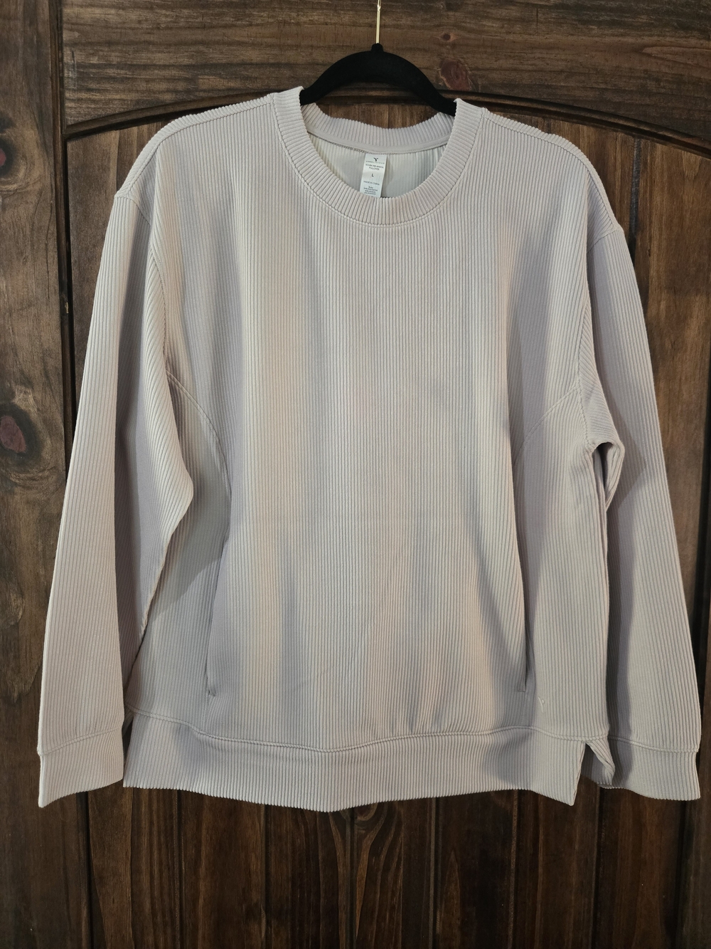 Yogalicious Women's Ribbed Crewneck Sweater - Cream Color